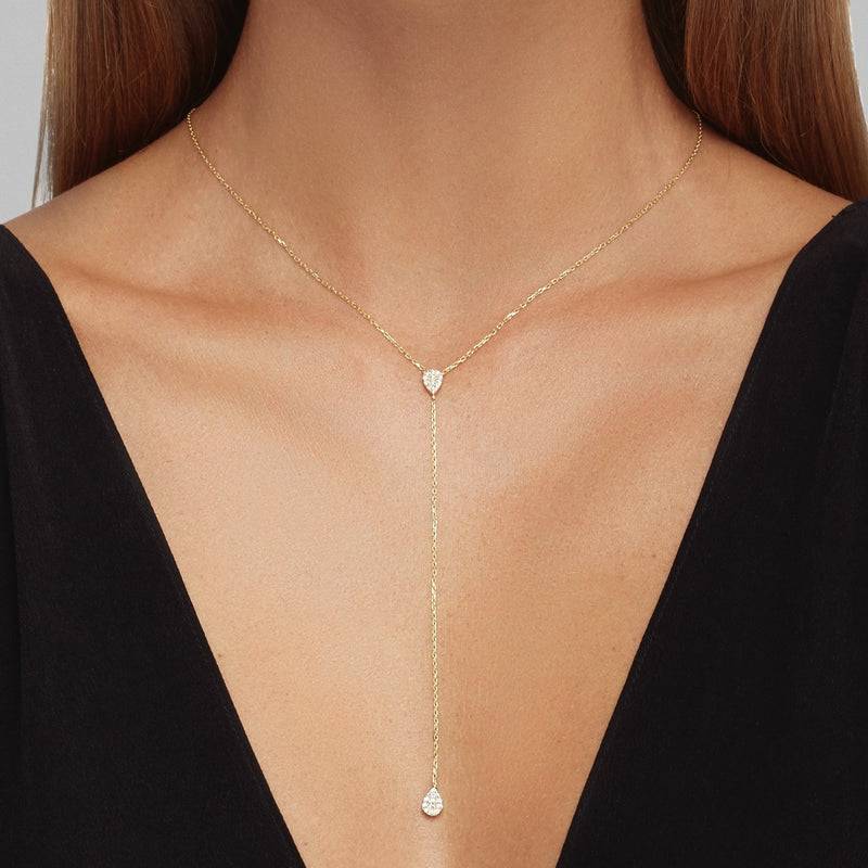 Mosuo Jewellery Teardrop Lariat Halskette - Vermeil Begrenzte Freigabe