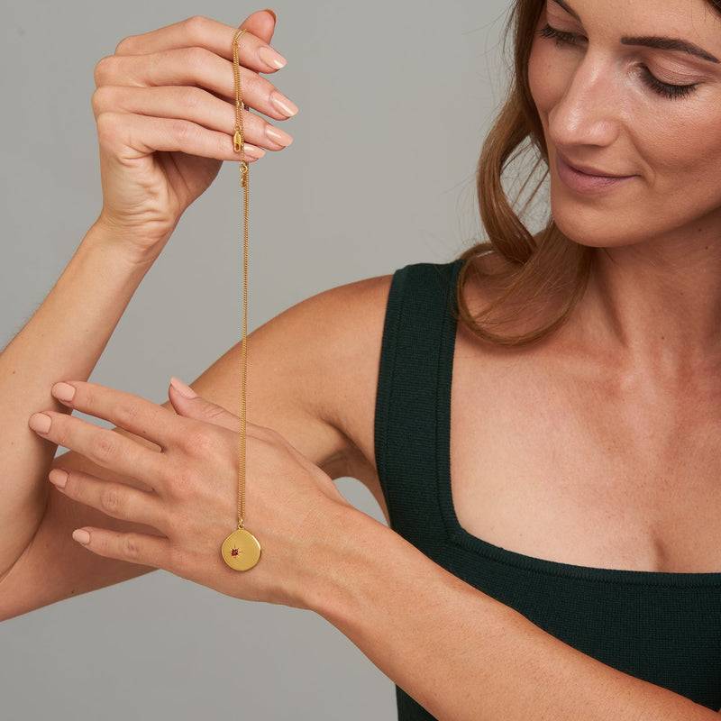 Mosuo Jewellery Geburtsstein Halskette Januar - Vermeil & Granat Discount Store für neue Produkte