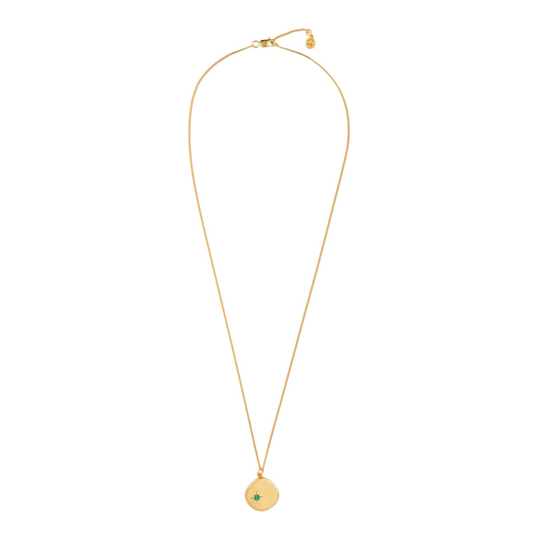 Mosuo Jewellery Geburtsstein Halskette Mai - Vermeil & Grüner Onyx 50% Rabatt mit kostenlosem Versand