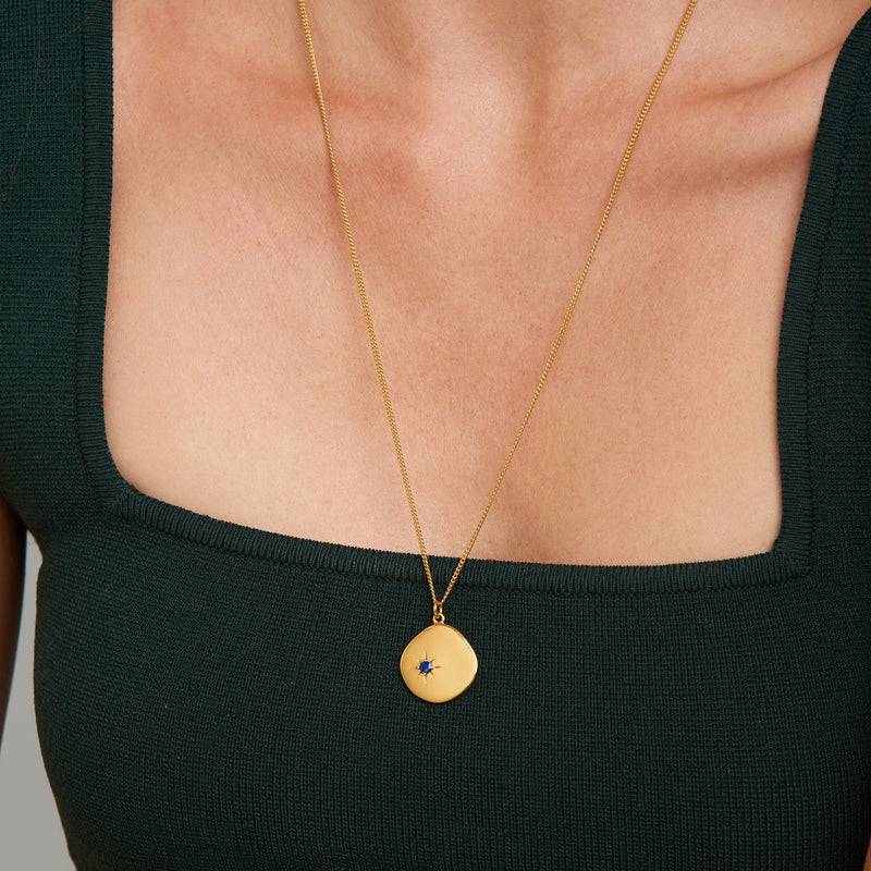 Mosuo Jewellery Geburtsstein Halskette September - Vermeil & Lapis Lazuli Begrenzt auf 3 Tage