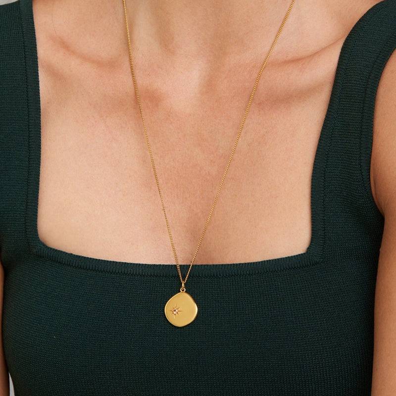 Mosuo Jewellery Geburtsstein Halskette November - Vermeil & Citrin Black Friday Preise