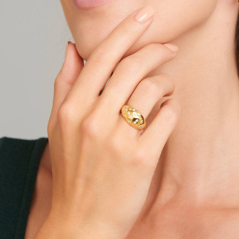 Mosuo Jewellery Sternenhimmel Topas Ring - Vermeil zollfrei