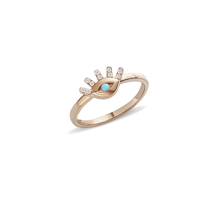 Mosuo Jewellery Türkis Diamant Evil Eye Ring Verkauf