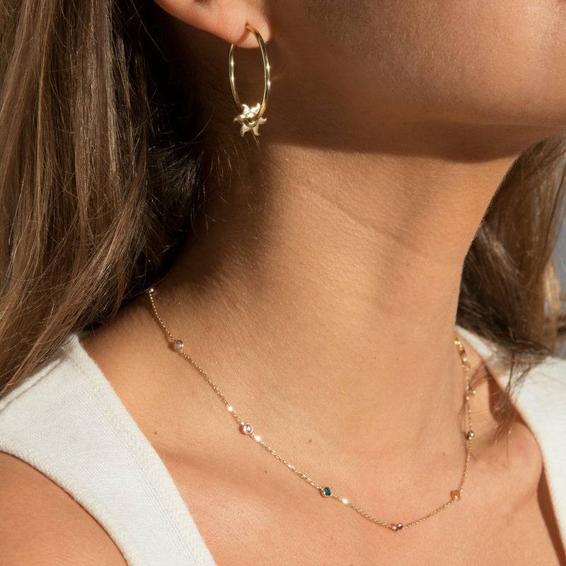 Mosuo Jewellery Regenbogen Halskette mit Steinen Tägliche Deals