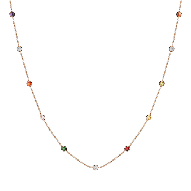 Mosuo Jewellery Regenbogen Halskette mit Steinen Tägliche Deals