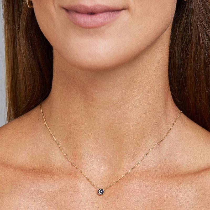 Mosuo Jewellery Emaille Diamant Mond Halskette Super Sparpreis