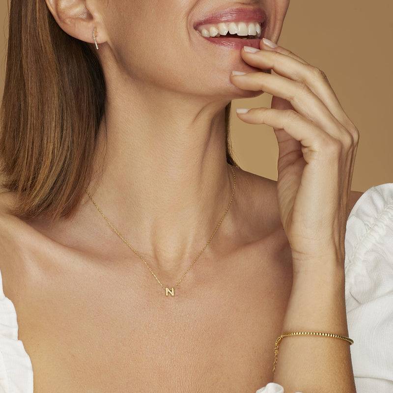 Mosuo Jewellery Diamant Buchstaben Halskette “N” - Vermeil Vierteljährliche Förderung