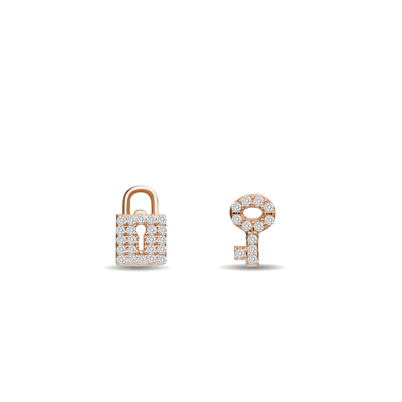 Mosuo Jewellery Schloss und Schlüssel Diamant Ohrstecker Hotsell