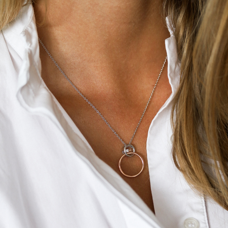 Nana Kay Swinging Silver Halskette Fiancé Rosé Sonderangebot der Fabrik