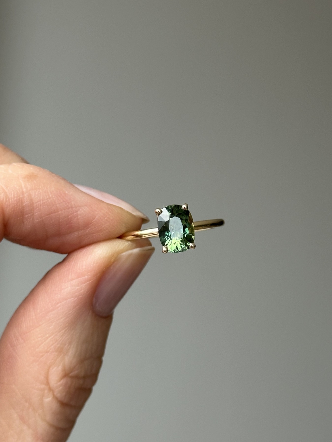 Nina Kastens Oval Green Sapphire Ring Online Outlet