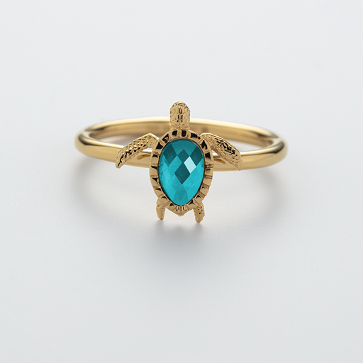 Paul Hewitt Turtle Ring Aquamarine Gold Super Sparpreis