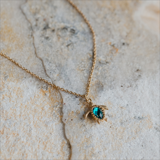 Paul Hewitt Turtle Mono Halskette Aquamarine Gold Kostenlose Rückgabe