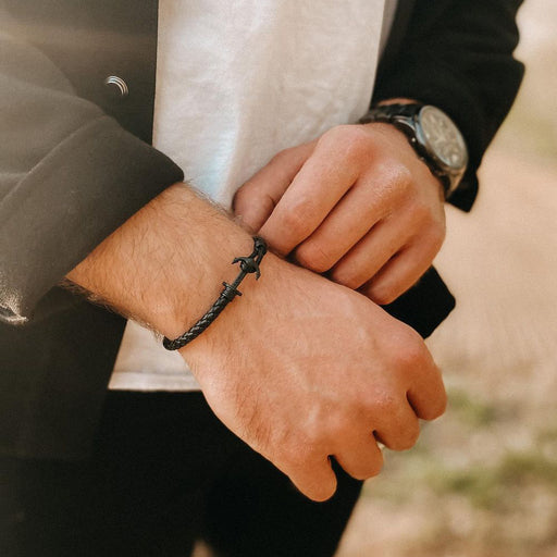 Paul Hewitt Ankerarmband Phrep Lite Schwarz Leder Schwarz Limitierter Zeitrabatt