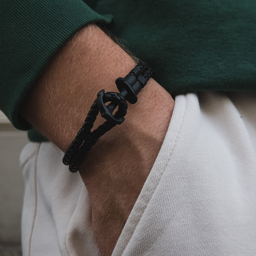 Paul Hewitt Ankerarmband Phrep Schwarz Leder Schwarz Fabrikpreis