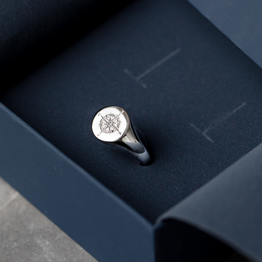 Paul Hewitt Men's Signet Ring Windrose Silber Vatertagsangebot