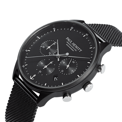 Paul Hewitt Chrono Uhr Schwarz Neueste Mode