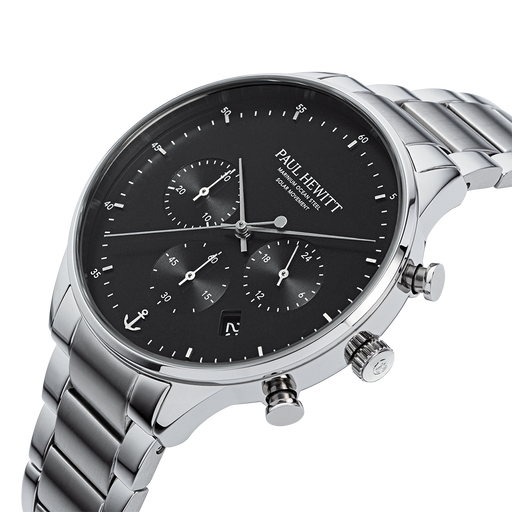 Paul Hewitt Chrono Uhr Silber Schwarz Blitzangebot