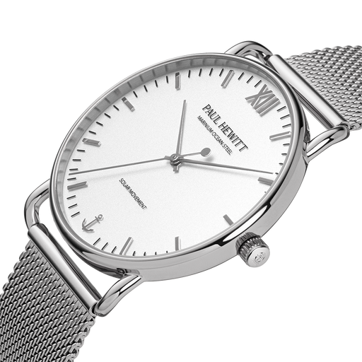 Paul Hewitt Sailor 39 mm Uhr Silber Weiß Kauf eins, bekomm eins gratis