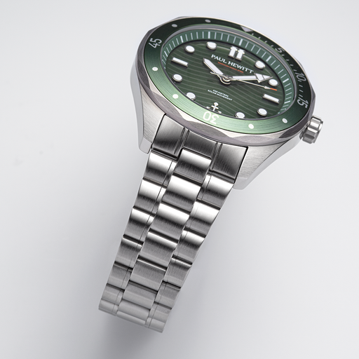 Paul Hewitt Ocean Diver Multilink Uhr Silber Grün Bis zu 65% Rabatt