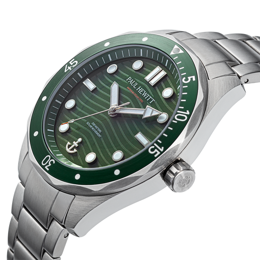 Paul Hewitt Ocean Diver Multilink Uhr Silber Grün Bis zu 65% Rabatt