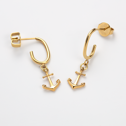 Paul Hewitt The Anchor II Hoops Ohrring Gold Günstiger Verkauf