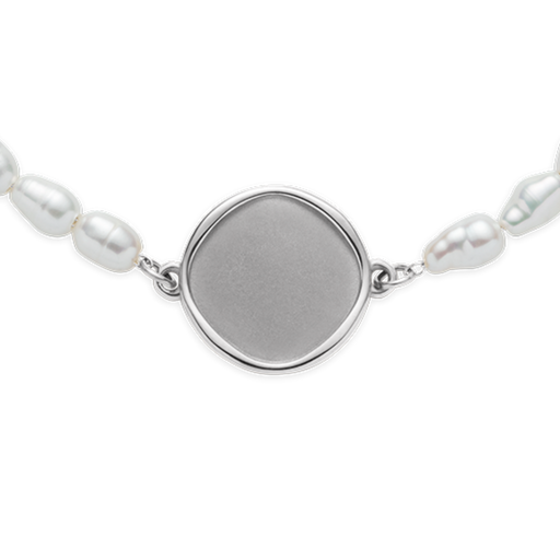 Paul Hewitt Engravable Coin Pearl Armkette Silber Preisnachlass