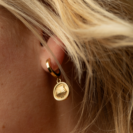 Paul Hewitt Scallop Coin Ohrring Gold Valentinstagsangebot