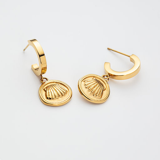 Paul Hewitt Scallop Coin Ohrring Gold Valentinstagsangebot