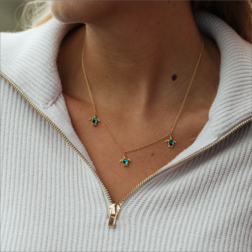 Paul Hewitt Turtle Halskette Aquamarine Gold Zeitlich begrenztes Angebot
