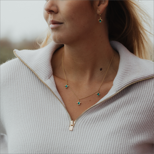 Paul Hewitt Turtle Halskette Aquamarine Gold Zeitlich begrenztes Angebot