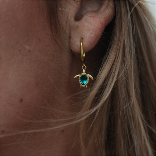 Paul Hewitt Turtle Hoops Ohrring Aquamarine Gold Exklusive Angebote