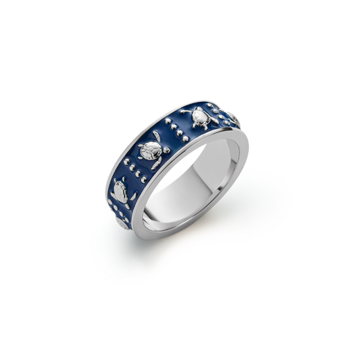 Paul Hewitt Turtle Enamel Ring Silber Neueste Stile