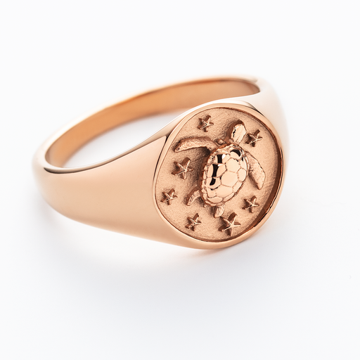 Paul Hewitt Turtle Signet Ring Roségold Kostenloser Versand