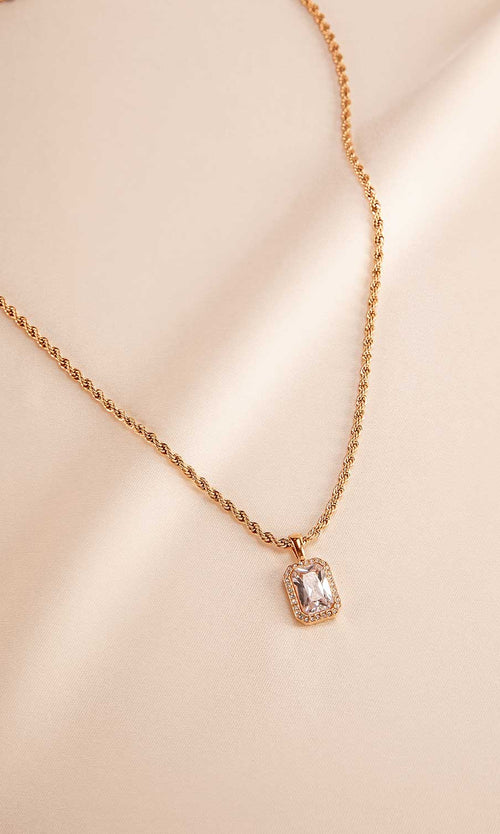 Paul Valentine Pavé Emerald Necklace Große Rabatte