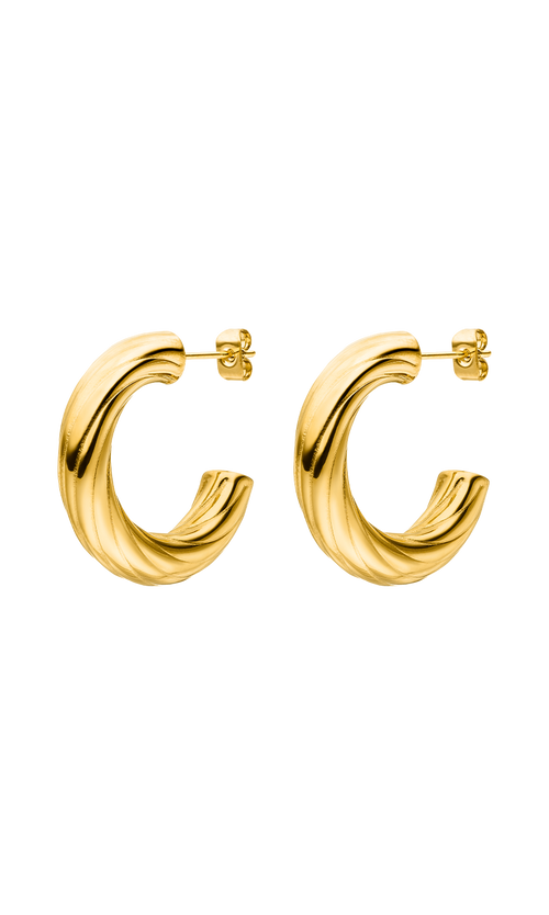 Paul Valentine Elegant Rope Hoops 14K Gold Plated Wochenangebot