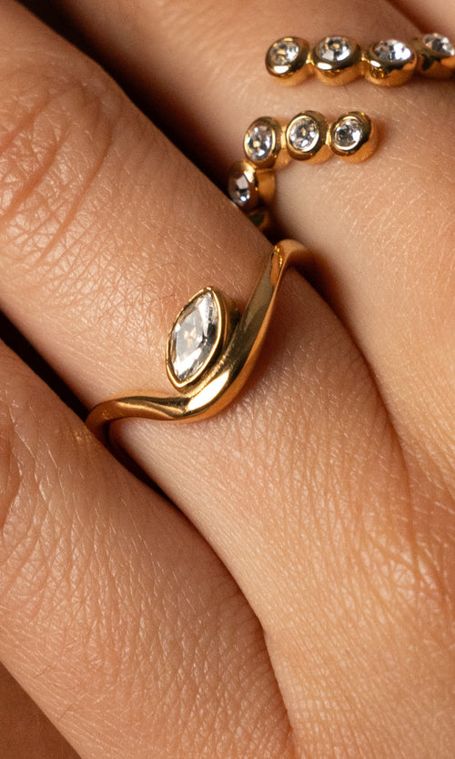 Paul Valentine Adorn Ring Marquise Lagerräumung