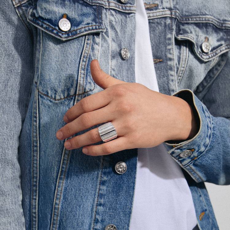 Pilgrim LAUREL recycelter Ring versilbert Letzte 3 Tage