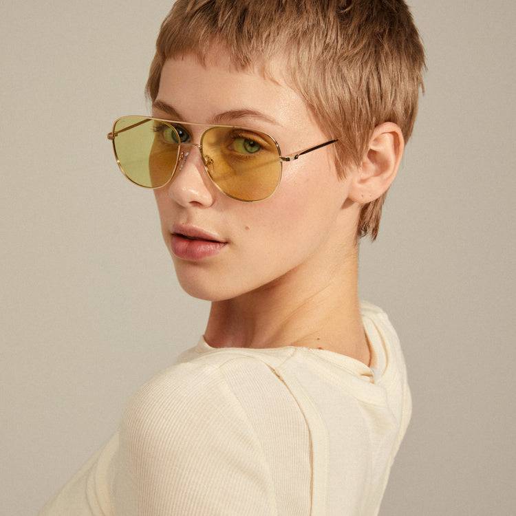 Pilgrim DALLAS Sonnenbrille Gelb/Gold Großer Ausverkauf