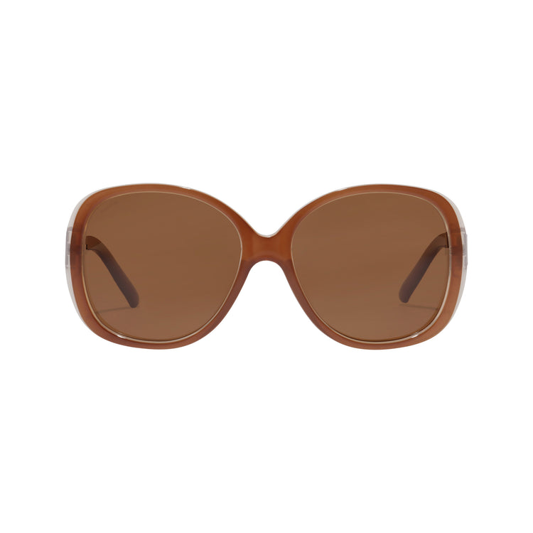 Pilgrim PARKER Retro-Oversized-Sonnenbrille, Hellbraun Begrenztes Angebot