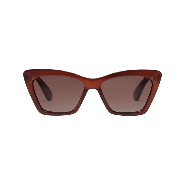 Pilgrim DAKOTA eckige Cat-Eye-Sonnenbrille braun Preisnachlass