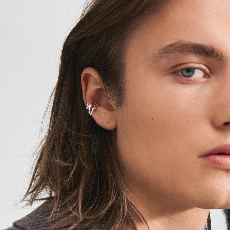 Pilgrim ZENA recycelter Ear Cuff versilbert Kauf eins, bekomm eins gratis
