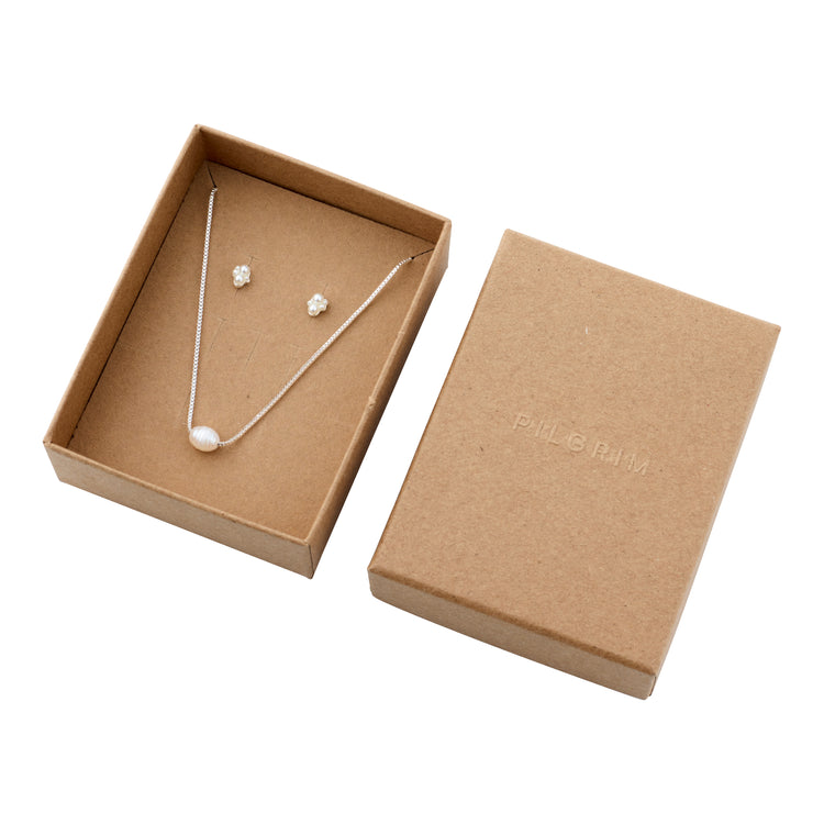 Pilgrim ALAYAH Geschenkset, Halskette & Ohrstecker, versilbert Tiefpreis