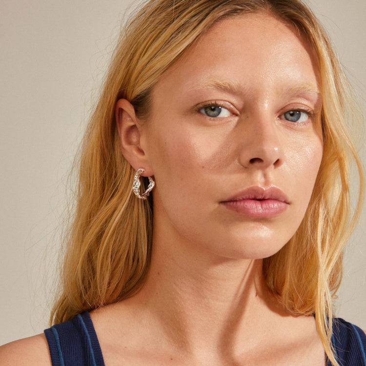 Pilgrim SUN recycelte, gedrehte Hoops versilbert Letzte 3 Tage