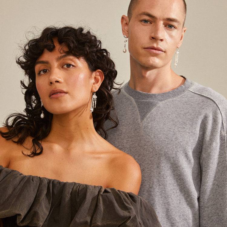 Pilgrim MOON recycelte Ohrringe versilberte Sonderangebot der Fabrik