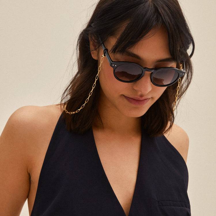 Pilgrim KYRIE Sonnenbrille Schwarz/Gold im Angebot