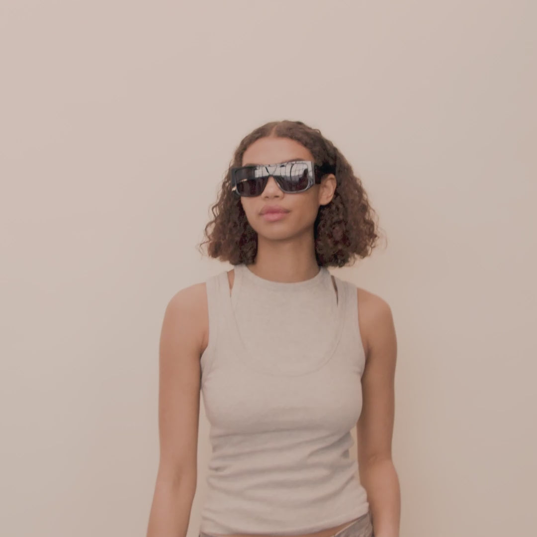 Pilgrim JOHARI Recycelte Sonnenbrille Schwarz Fabrikpreis
