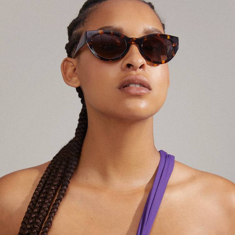 Pilgrim JUNA Cat-Eye-Sonnenbrille in braunem Schildpatt Sonderangebot