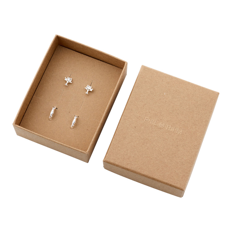 Pilgrim PIPER recyceltes Geschenkset, 2-in-1-Set, versilbert Großer Ausverkauf