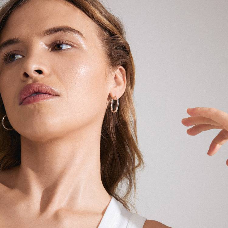 Pilgrim CHARM recycelte große Creolen versilbert Cyber Monday