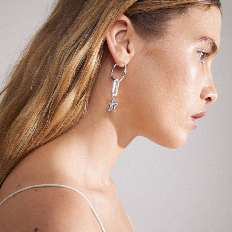 Pilgrim CHARM recycelte große Creolen versilbert Cyber Monday